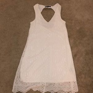 Three Pink Hearts White Dress